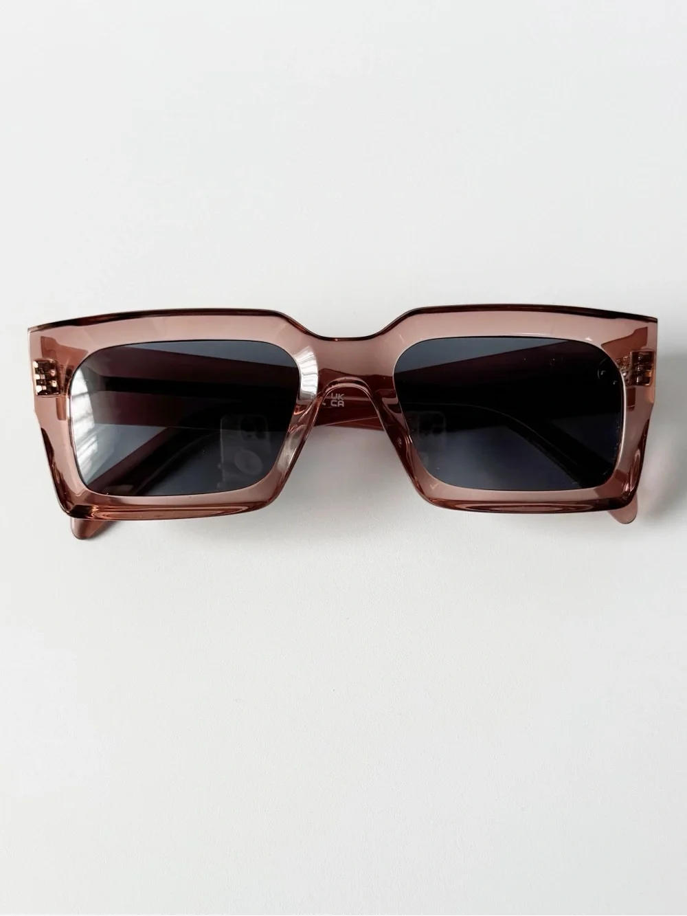Celine Three Dots 54MM Rectangular Sunglasses in Translucent Rose | NWOT